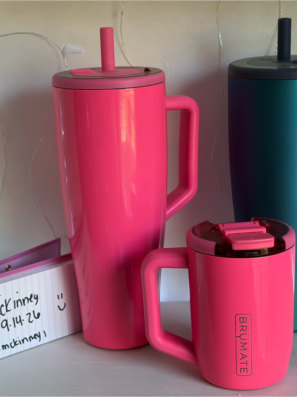 Hot Pink Insulated Mug and Tumbler Set